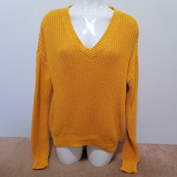Forenza Victoria's Secret PINK sweater Small open knit crochet pullover v-neck - Picture 1 of 13